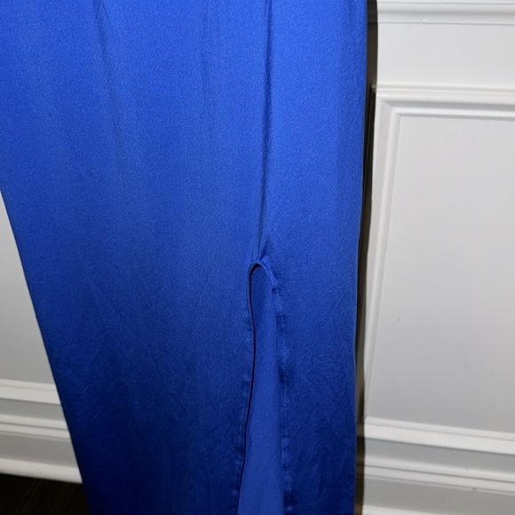 🔵 CHICME BLUE MIDI DRESS WITH CHAIN STRAPS SIZE LARGE - Picture 3 of 5